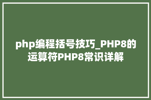 php编程括号技巧_PHP8的运算符PHP8常识详解