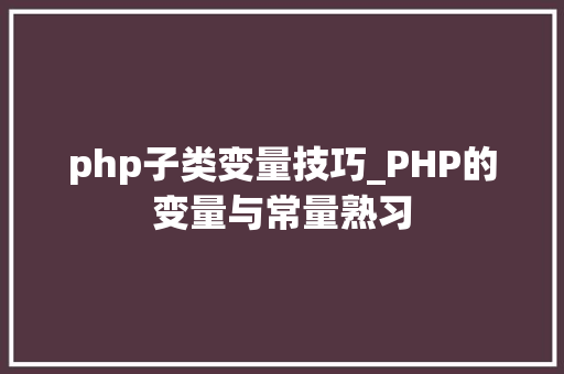 php子类变量技巧_PHP的变量与常量熟习