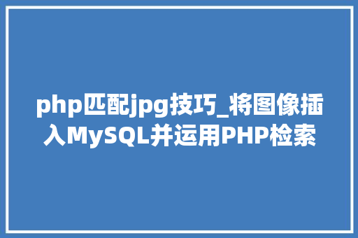 php匹配jpg技巧_将图像插入MySQL并运用PHP检索图像
