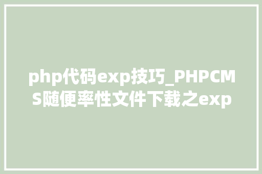 php代码exp技巧_PHPCMS随便率性文件下载之exp编写