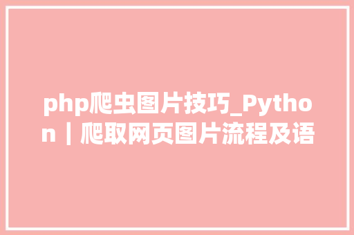 php爬虫图片技巧_Python｜爬取网页图片流程及语法解释附代码