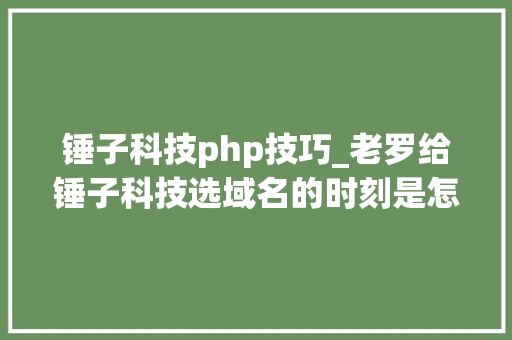 锤子科技php技巧_老罗给锤子科技选域名的时刻是怎么推敲的