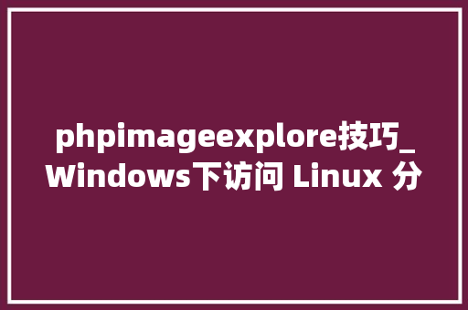 phpimageexplore技巧_Windows下访问 Linux 分区内容软件对象