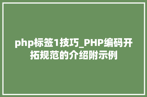 php标签1技巧_PHP编码开拓规范的介绍附示例