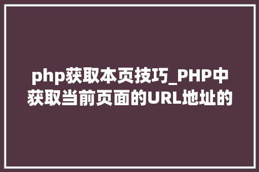 php获取本页技巧_PHP中获取当前页面的URL地址的方法