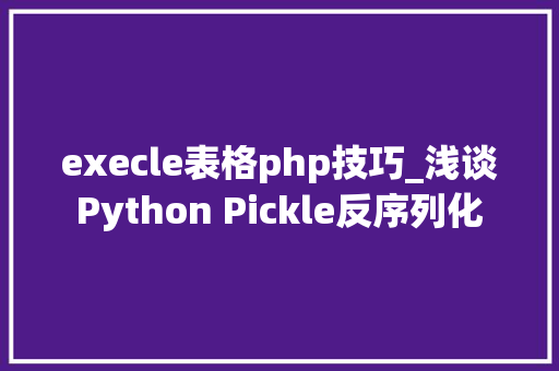 execle表格php技巧_浅谈Python Pickle反序列化