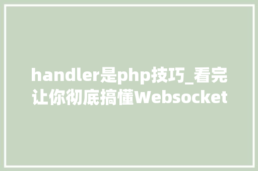 handler是php技巧_看完让你彻底搞懂Websocket事理