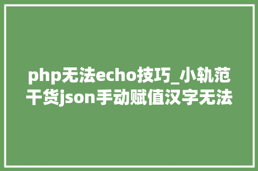 php无法echo技巧_小轨范干货json手动赋值汉字无法识别echo输入null的解决方法