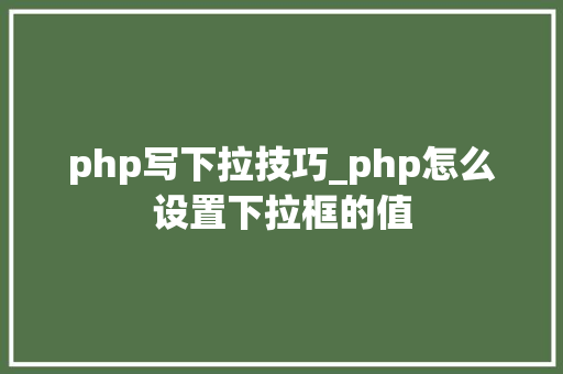 php写下拉技巧_php怎么设置下拉框的值