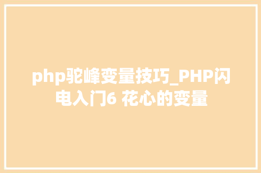 php驼峰变量技巧_PHP闪电入门6 花心的变量