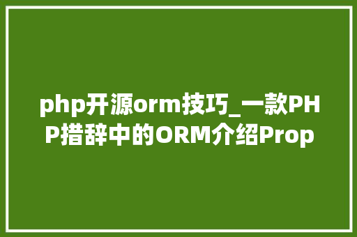 php开源orm技巧_一款PHP措辞中的ORM介绍Propel