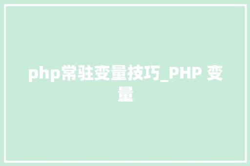 php常驻变量技巧_PHP 变量