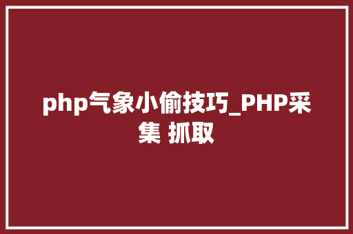 php气象小偷技巧_PHP采集 抓取
