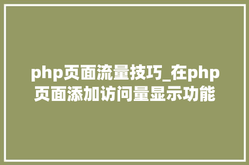php页面流量技巧_在php页面添加访问量显示功能