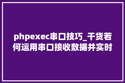 phpexec串口技巧_干货若何运用串口接收数据并实时绘制曲线