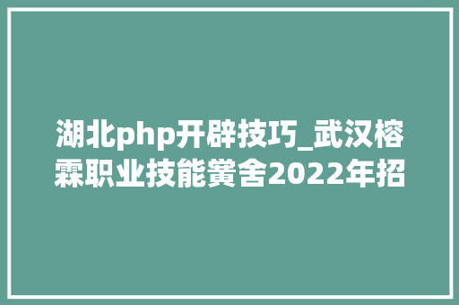 湖北php开辟技巧_武汉榕霖职业技能黉舍2022年招生