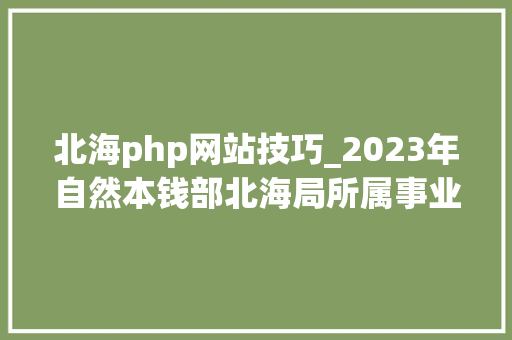 北海php网站技巧_2023年自然本钱部北海局所属事业单位招聘在职船员岗位通知书记