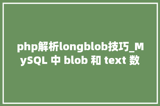 php解析longblob技巧_MySQL 中 blob 和 text 数据类型详解