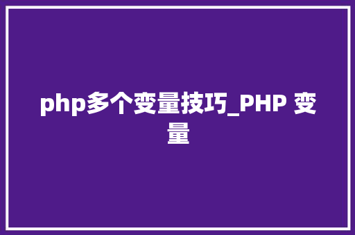 php多个变量技巧_PHP 变量