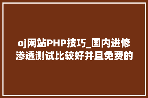 oj网站PHP技巧_国内进修渗透测试比较好并且免费的平台