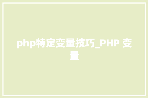 php特定变量技巧_PHP 变量