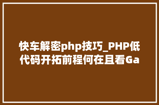 快车解密php技巧_PHP低代码开拓前程何在且看Gadmin怎么破解