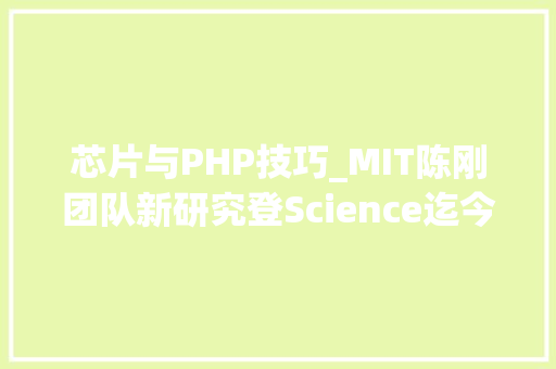 芯片与PHP技巧_MIT陈刚团队新研究登Science迄今最好的半导体材料比硅还强