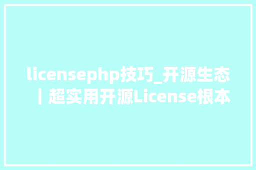 licensephp技巧_开源生态｜超实用开源License根本常识扫盲帖下