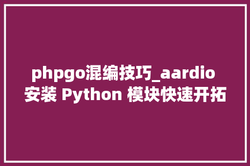 phpgo混编技巧_aardio 安装 Python 模块快速开拓界面生成自力 EXE 一把梭