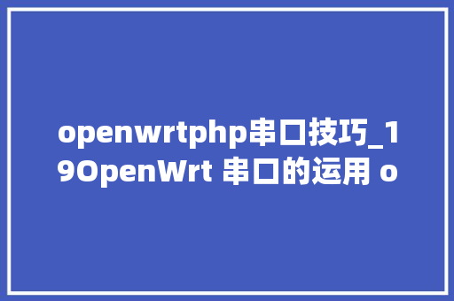 openwrtphp串口技巧_19OpenWrt 串口的运用 openwrt入门经典教程