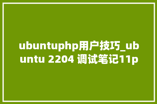 ubuntuphp用户技巧_ubuntu 2204 调试笔记11phpmyadmin创建新用户