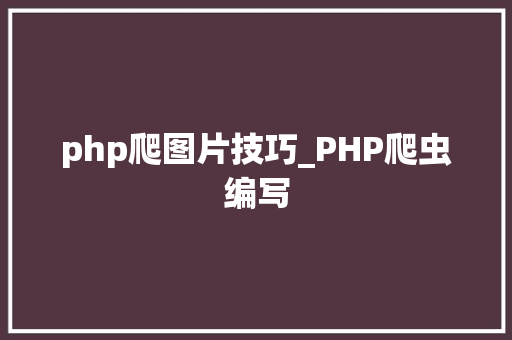 php爬图片技巧_PHP爬虫编写