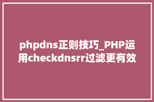 phpdns正则技巧_PHP运用checkdnsrr过滤更有效的邮箱地址