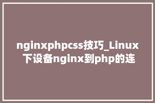 nginxphpcss技巧_Linux 下设备nginx到php的连接