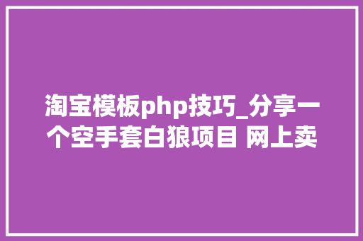 淘宝模板php技巧_分享一个空手套白狼项目 网上卖虚拟资料赚钱