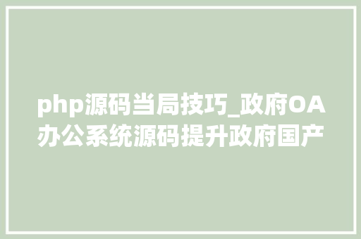 php源码当局技巧_政府OA办公系统源码提升政府国产化办公效率的利器