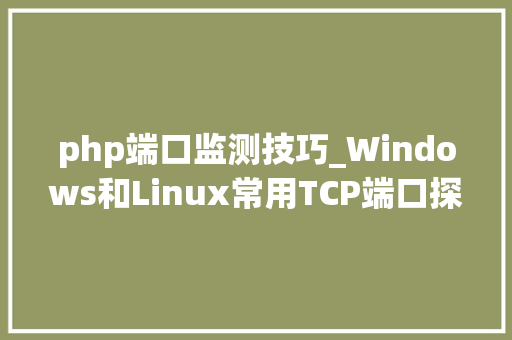 php端口监测技巧_Windows和Linux常用TCP端口探测对象总结