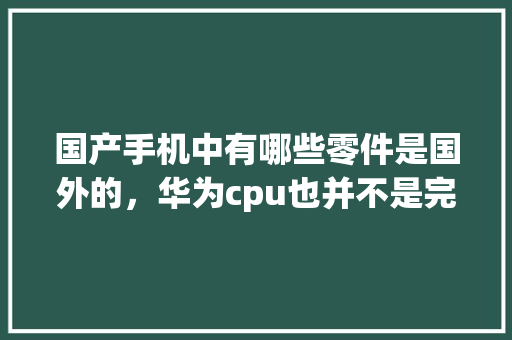 国产手机中有哪些零件是国外的，华为cpu也并不是完全国产「苏州关键词优化价位」