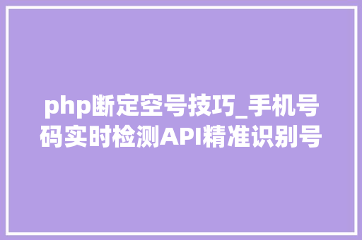 php断定空号技巧_手机号码实时检测API精准识别号码状态