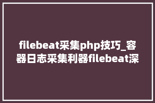 filebeat采集php技巧_容器日志采集利器filebeat深度剖析与实践