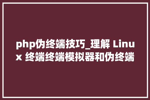 php伪终端技巧_理解 Linux 终端终端模拟器和伪终端
