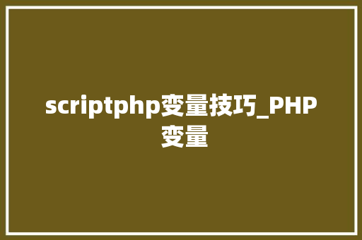 scriptphp变量技巧_PHP 变量