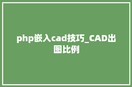 php嵌入cad技巧_CAD出图比例