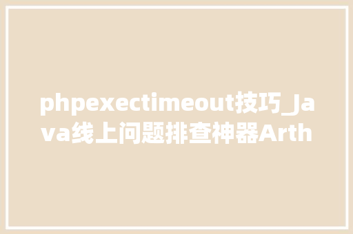 phpexectimeout技巧_Java线上问题排查神器Arthas实战分析