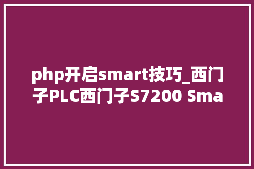 php开启smart技巧_西门子PLC西门子S7200 Smart 加密设置详解