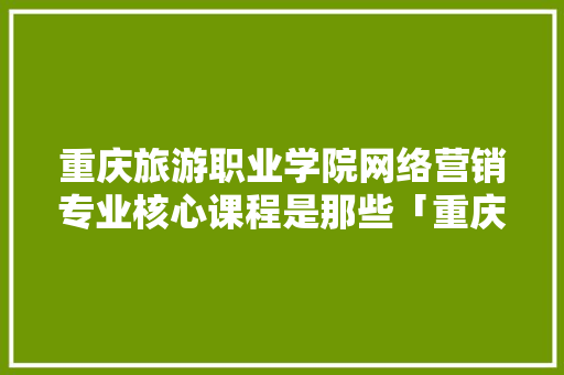 重庆旅游职业学院网络营销专业核心课程是那些「重庆seo关键词优化服务」
