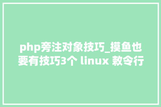 php旁注对象技巧_摸鱼也要有技巧3个 linux 敕令行对象让你假装很忙