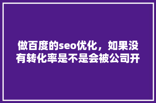做百度的seo优化，如果没有转化率是不是会被公司开除「百度seo网站优化 网络服务」