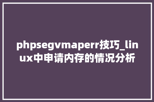 phpsegvmaperr技巧_linux中申请内存的情况分析