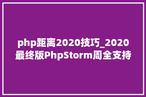 php距离2020技巧_2020最终版PhpStorm周全支持PHP8静态分析器